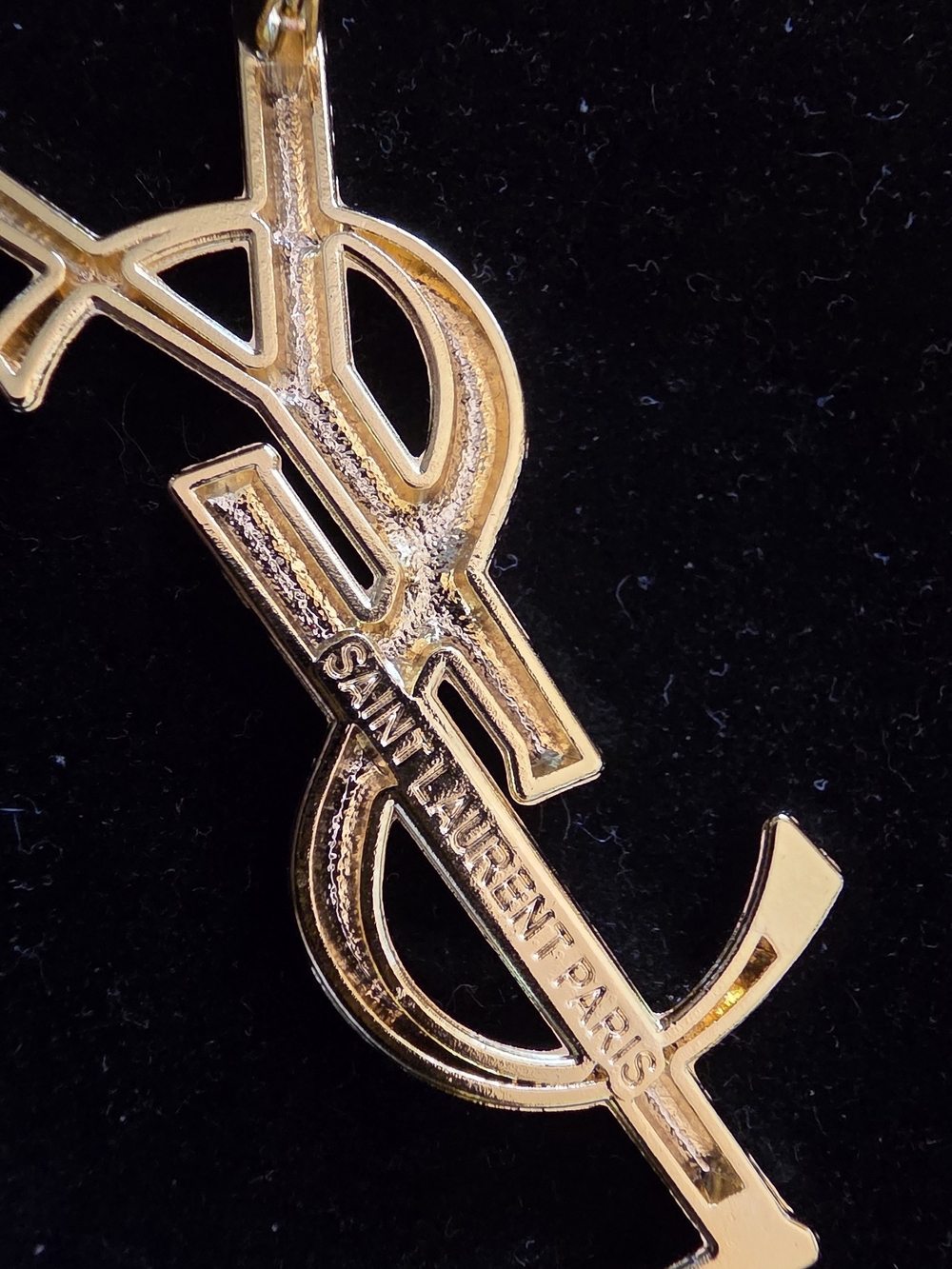 Yves Saint Laurent Gold Logo Brooch - Picture 3 of 3